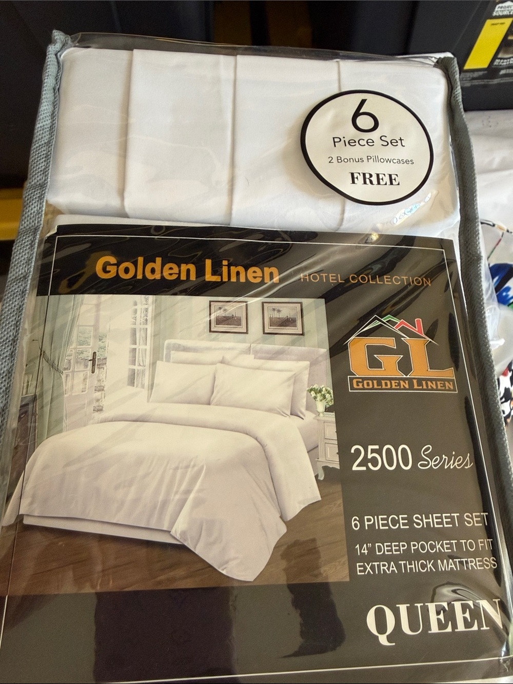 2500 Series Queen Sheet Set in White - 6 Piece